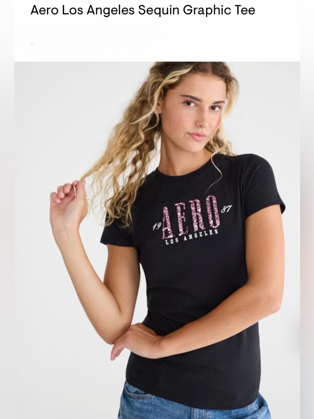 *new* Aero Los Angeles Sequin Graphic Tee